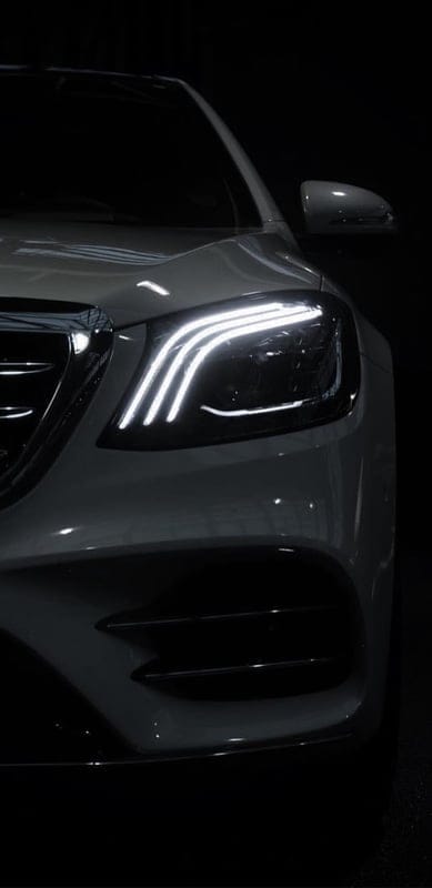 Mercedes Benz, amg, black, car led, light, luxury, mercedes, white, mobile wallpaper, android wallpaper, iPhone wallpaper, phone wallpaper