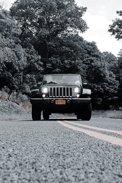jeep wrangler, jeep, car, headlights, bw, mobile wallpaper, android wallpaper, iPhone wallpaper, phone wallpaper