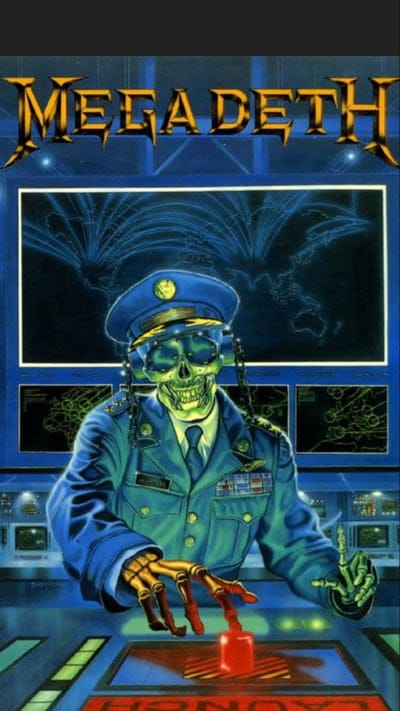 Megadeth, rock, band, poster, skull