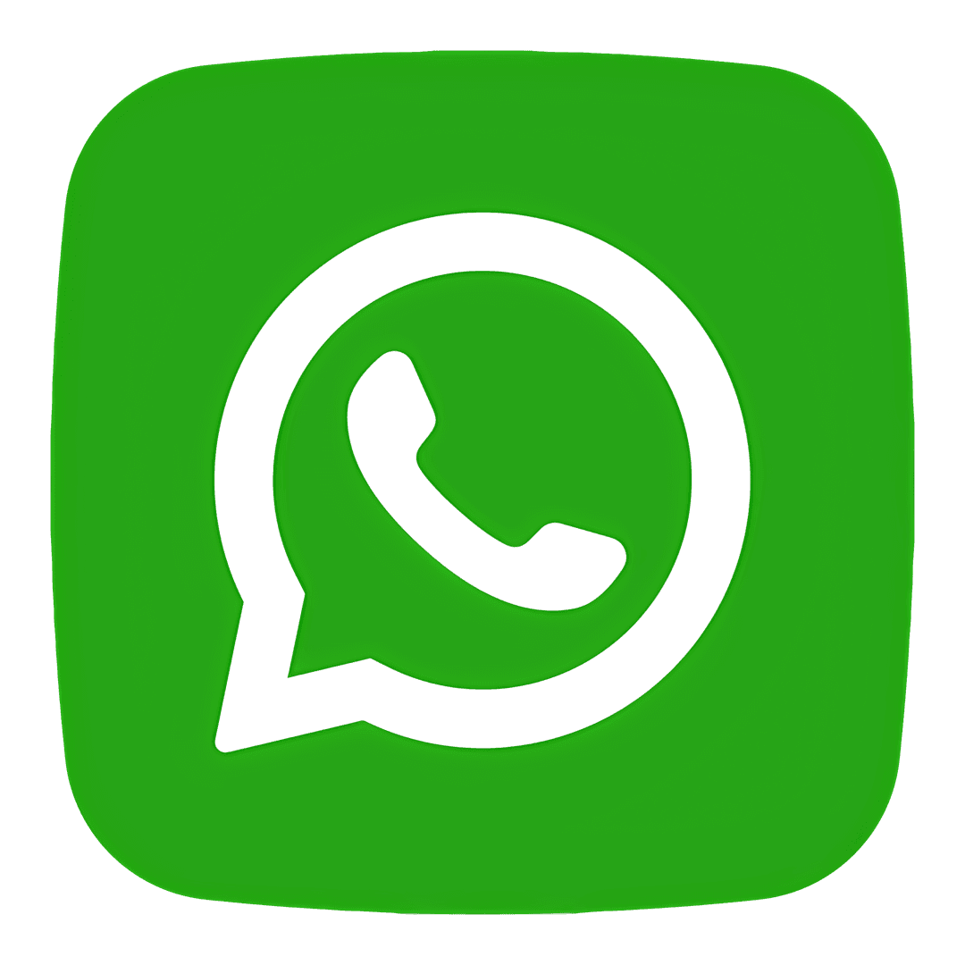 WhatsApp logo displaying a white speech bubble and telephone handset centered within a solid green circle icon.