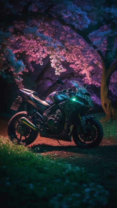motorcycle,bike,tuning,trees,dark