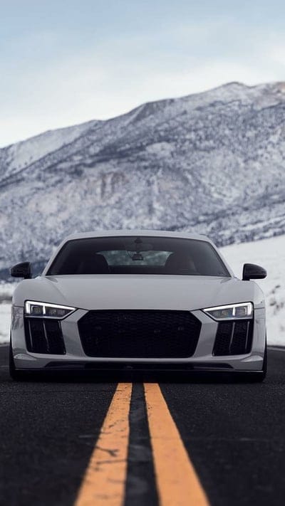 Newyear19 Audi R8, white, car, supercar, sports, new, snow, winter, mobile wallpaper, android wallpaper, iPhone wallpaper, phone wallpaper