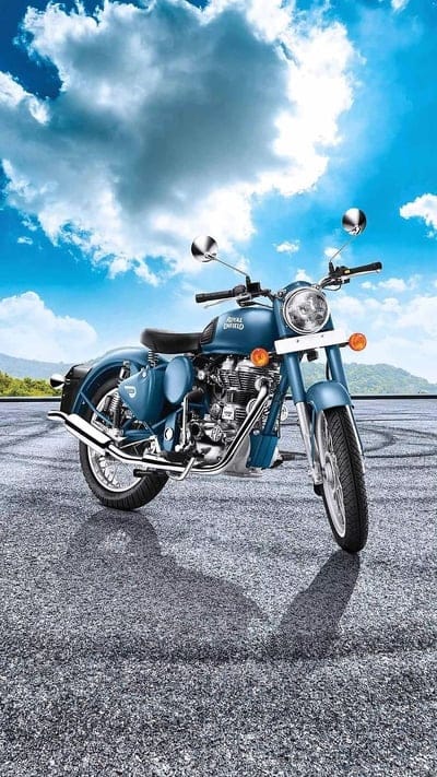 Bullet, Squadron Blue, classic 500, bike, mobile wallpaper, android wallpaper, iPhone wallpaper, phone wallpaper