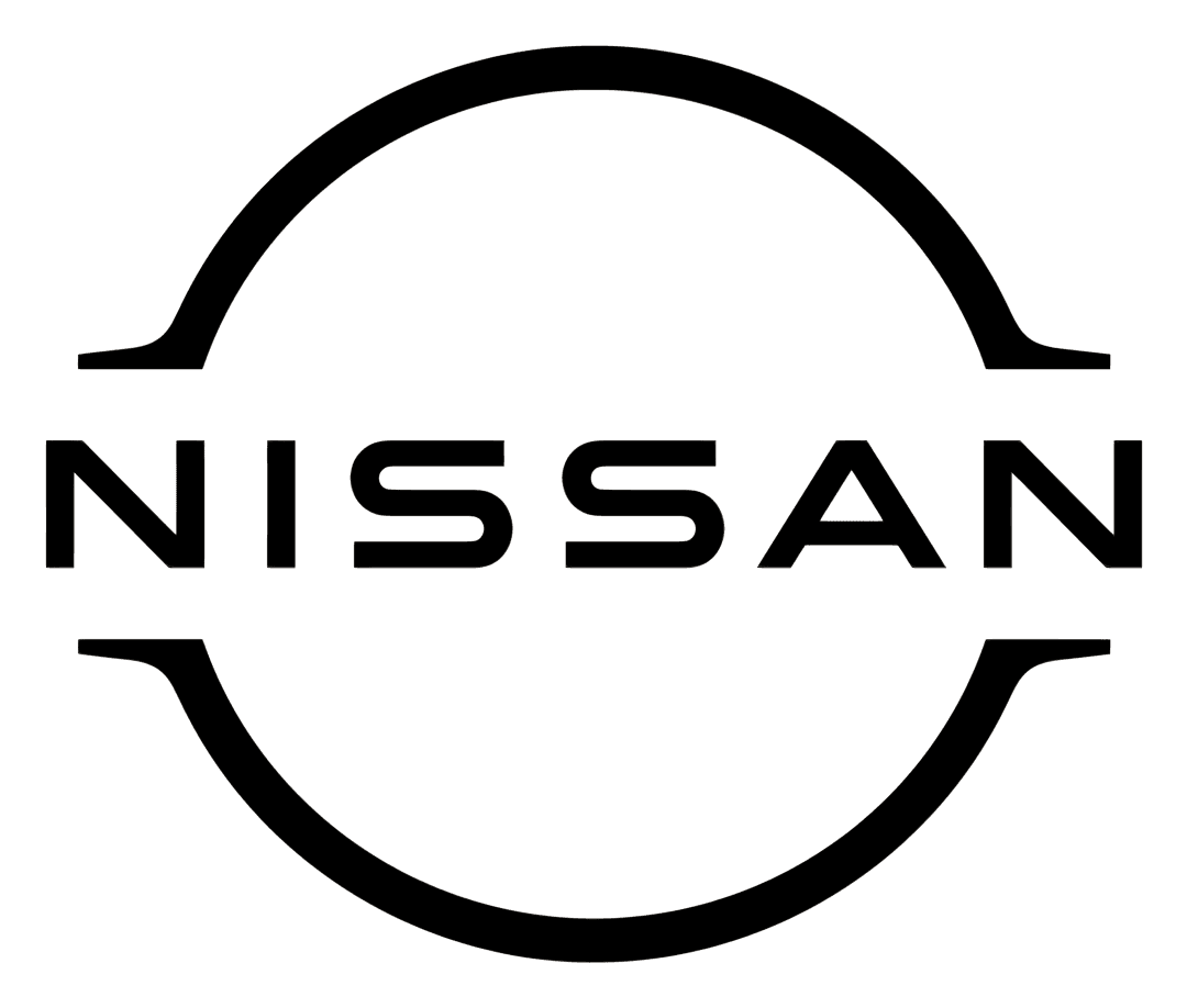 Nissan car emblem featuring a silver 3D metallic ring and horizontal bar on a transparent background.