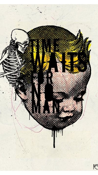 portrait display,artwork,digital art,skeleton,baby,face,text,quote,paint splatter, white background,skull