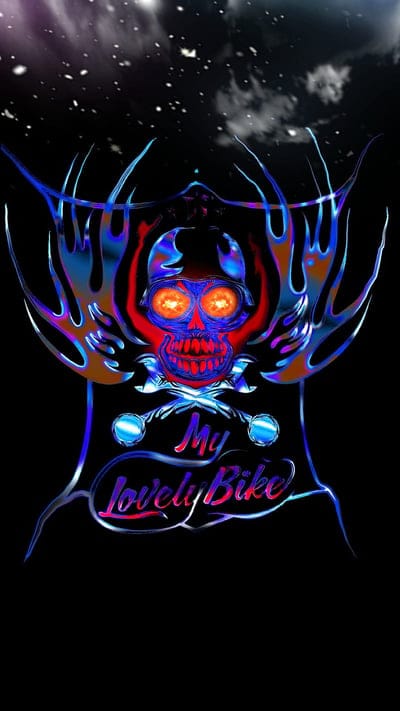 Ride or die, bike, neon, skull, mobile wallpaper, android wallpaper, iPhone wallpaper, phone wallpaper