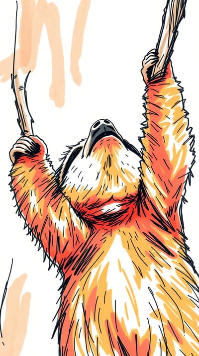 Sloth,Lazy,Sketch,Hand Drawn,Color Sketch,Hd Backgrounds,Hd Wallpapers,4k wallpapers,8k wallpapers,High Quality,Hand Made,Animal,Majestic