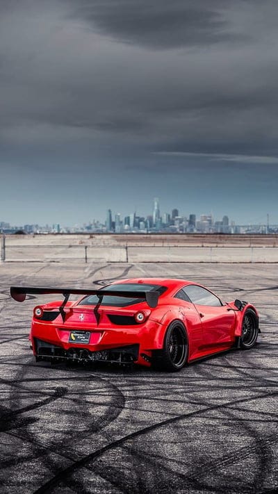 458 GT3, ferrari, red, car, hypercar, supercar, rich, luxury, city, mobile wallpaper, android wallpaper, iPhone wallpaper, phone wallpaper