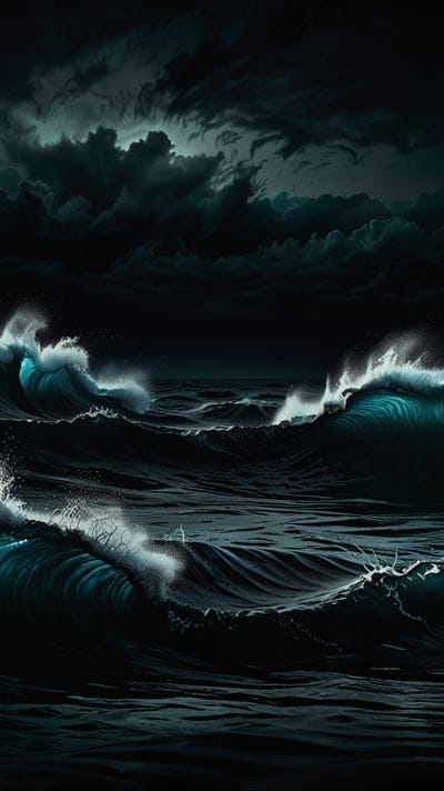 Night,Cool,Dark,Sky,Waves,Ocean