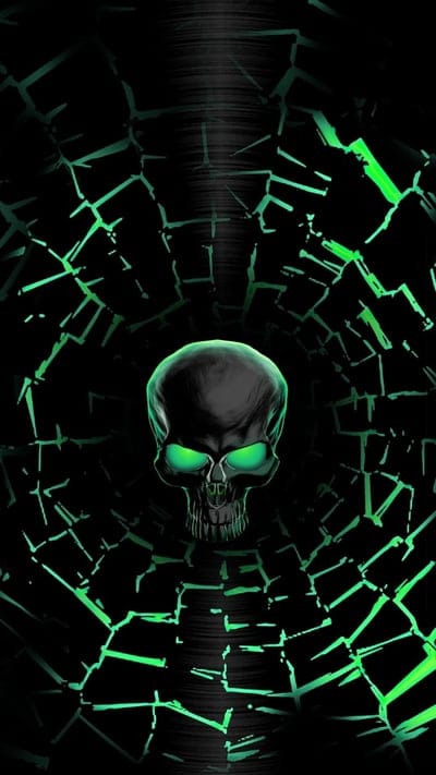 Neon Green Skull, cool, neon, skull
