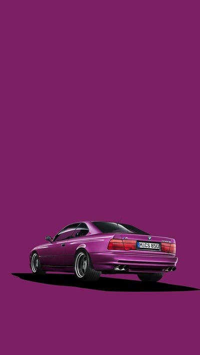 BMW, car, carros, cool, minimalistic, modified, porche, purple, turbo, mobile wallpaper, android wallpaper, iPhone wallpaper, phone wallpaper