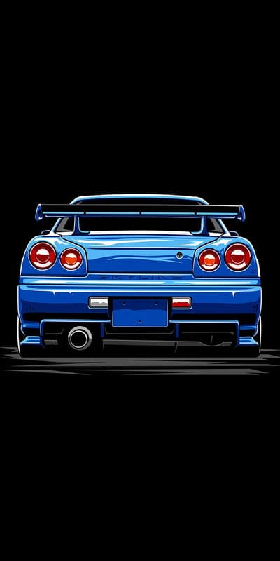 Nissan r34 GTR, amoled, black, car, dark, gtr, nissan, r34, mobile wallpaper, android wallpaper, iPhone wallpaper, phone wallpaper
