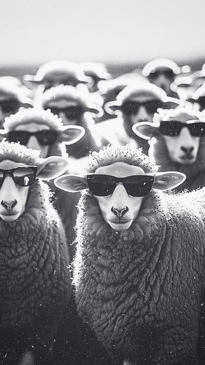 sheep,sunglasses,cool,snow