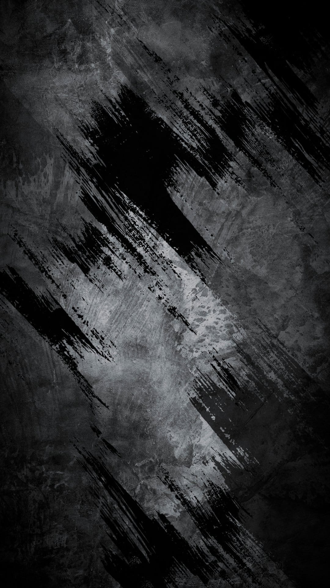 Charcoal gray concrete surface featuring diagonal black paint strokes with a rough, weathered industrial texture.