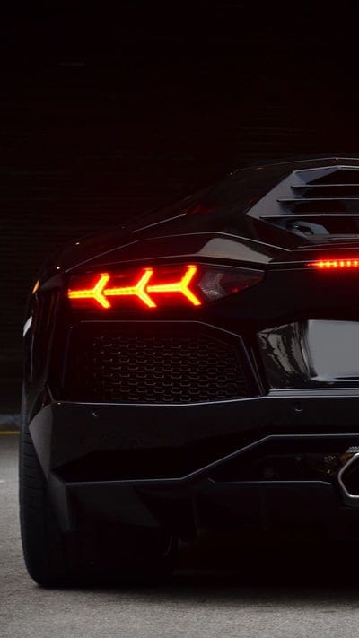 Black Lamborghini Back Light, black lamborghini, lamborghini back light, light, car, speed, back view, mobile wallpaper, android wallpaper, iPhone wallpaper, phone wallpaper