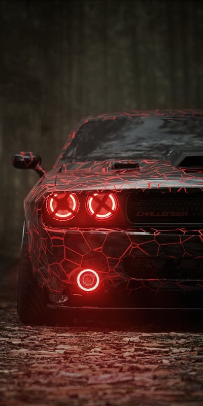 dodge challenger,dodge,cat,front view,headlights,tuning