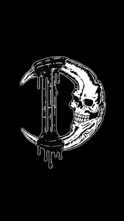 Skulled moon, black, dark, depression, moon,sad,skull, white 
