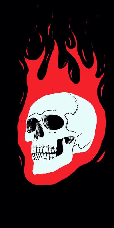 Skull Burn,My,Skull,art,bones,burn,dark,drawing,fire,halloween,occult, oled