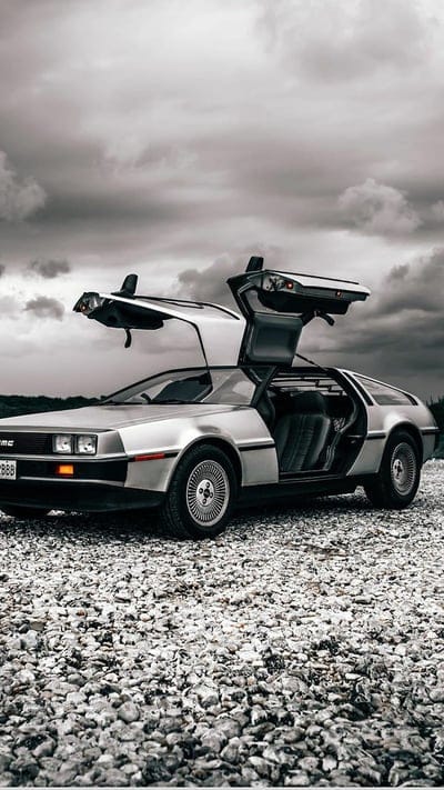 Back to the Future, dmc, old, classic, gris, car, supercar, halloween, dark, mobile wallpaper, android wallpaper, iPhone wallpaper, phone wallpaper