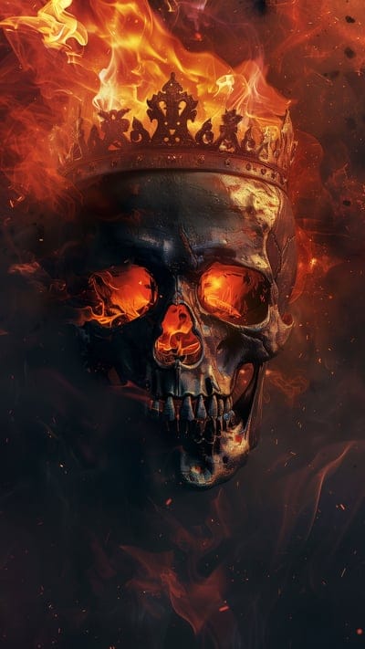 skull,crown,king,fire,dark