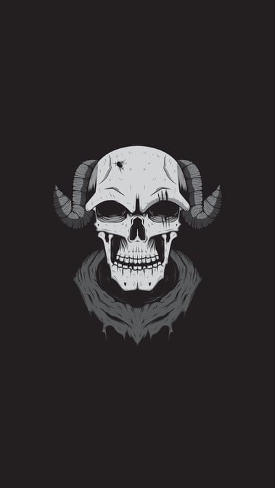 Horned Skull, 929, dark, death metal, demon, demonic, devil, horns, minimal