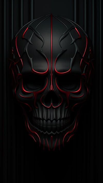 skull,lines,matte,black,red