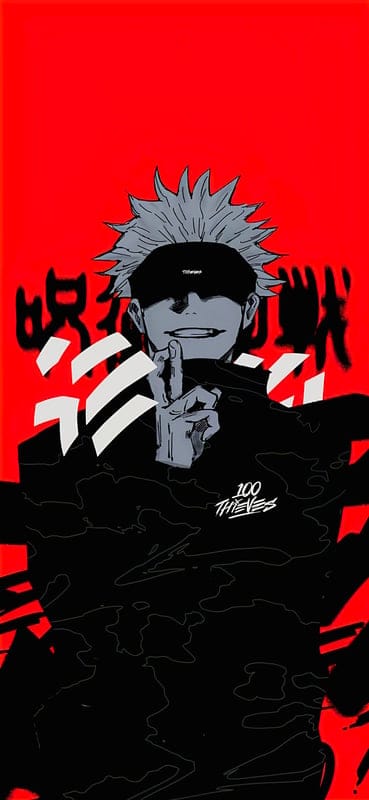 gojo satoru,jujutsu kaisen,anime,character,gesture,hieroglyphs,art