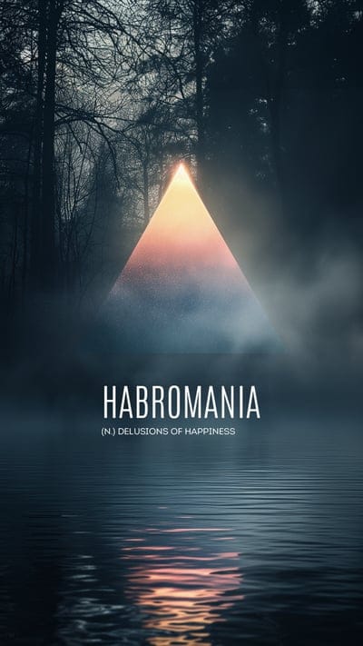 habromania,happiness,triangle,water,inscription,words