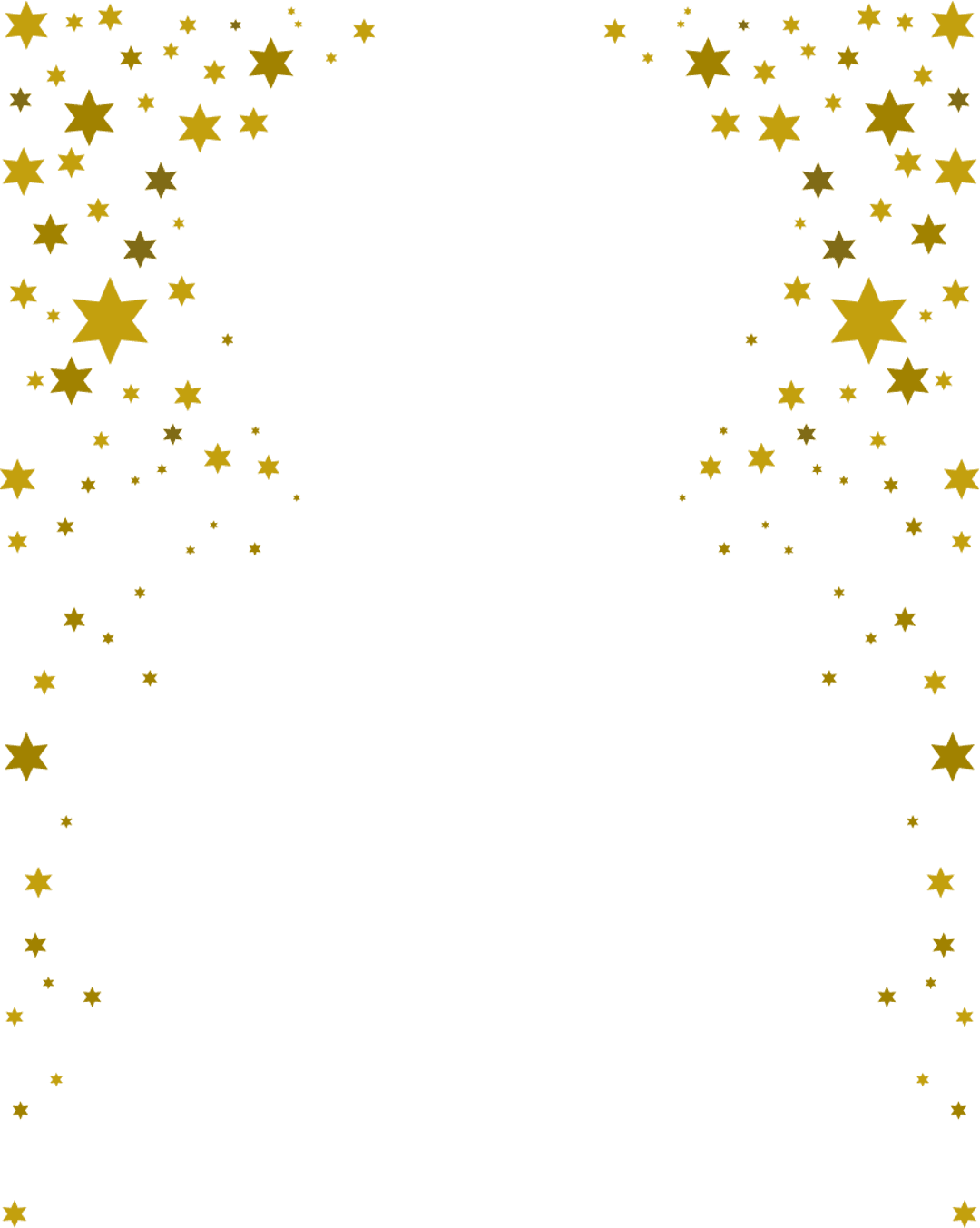 Blue stars border frame featuring geometric corner accents and navy celestial patterns on a white background.