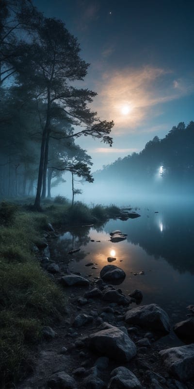 Sunrise,Mist,Dark,Spooky,Scary,Cool,Lake,Dark
