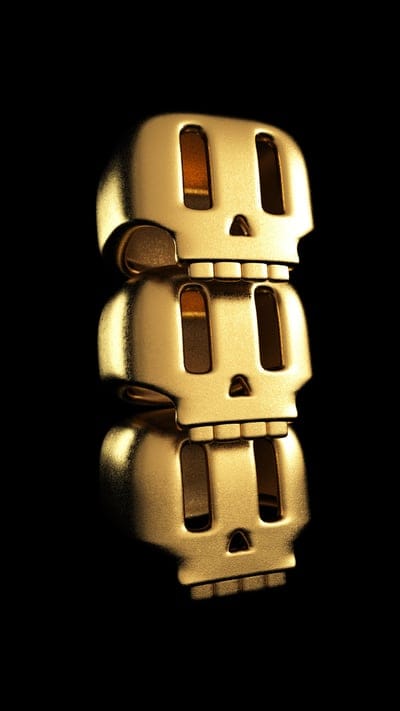 Gold Skulls,YIPPIEHEY,art,death,emoji,emojis,emoticon,fun,popart, skull