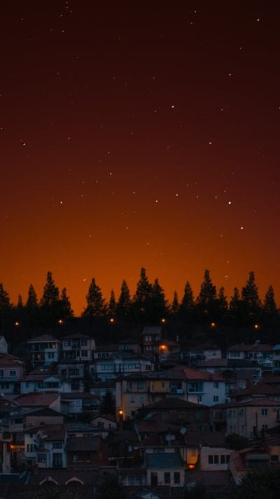 Darjeeling, India, Village, Night Sky, Stars, Dusk, Amber, Forest, Rural, Mountain, Landscape, Evening, Tranquil, Hues, Celestial, Homes, Hillside, Serene, India Travel, Himalayas
