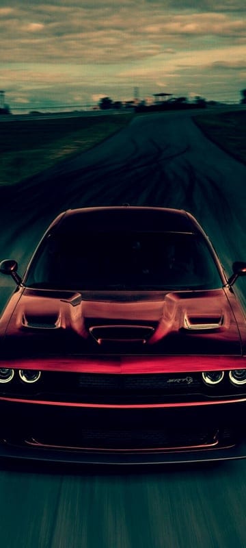 dodge challenger,dodge,car,red,blackout