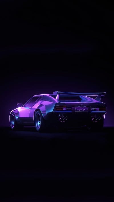 auto,silver auto,cyberpunk,neon,retro