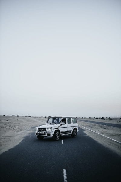 mercedes, car, suv, white, road, desert, mobile wallpaper, android wallpaper, iPhone wallpaper, phone wallpaper