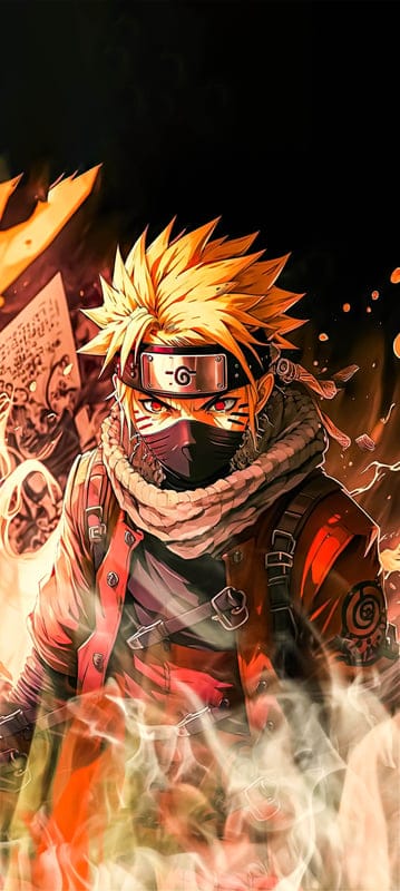 naruto uzumaki,naruto,anime,ninja,warrior,tatto,red eyes,mask,bandage,smoke,art