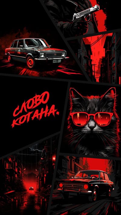 cat,car,gun,cool,style,art,parody 