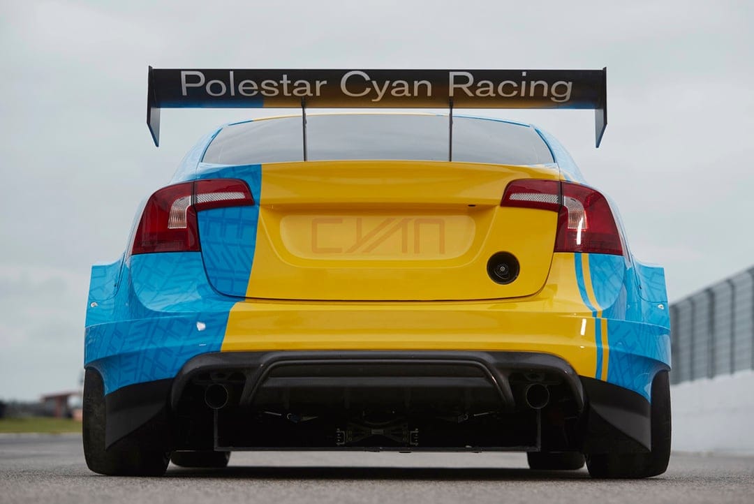 Volvo S60 Polestar Cyan Racing Rear Profile Desktop Wallpaper