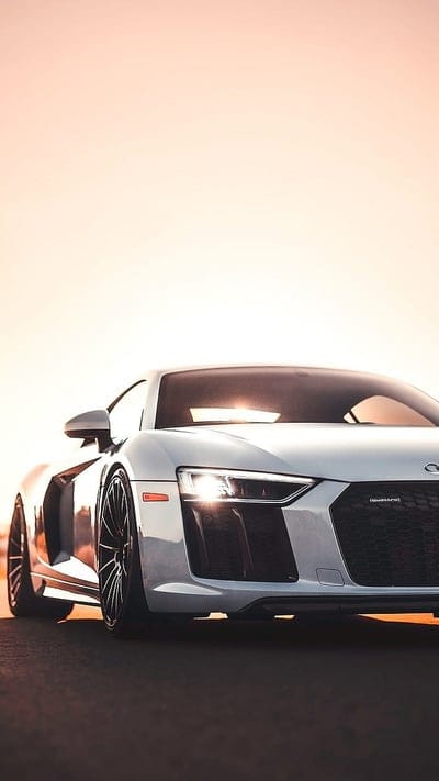Audi R8, audi, r8, white, car, supercar, sports, america, new, sunset, mobile wallpaper, android wallpaper, iPhone wallpaper, phone wallpaper