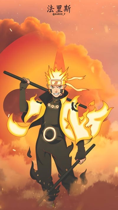 naruto uzumaki,fire,pink sky,character