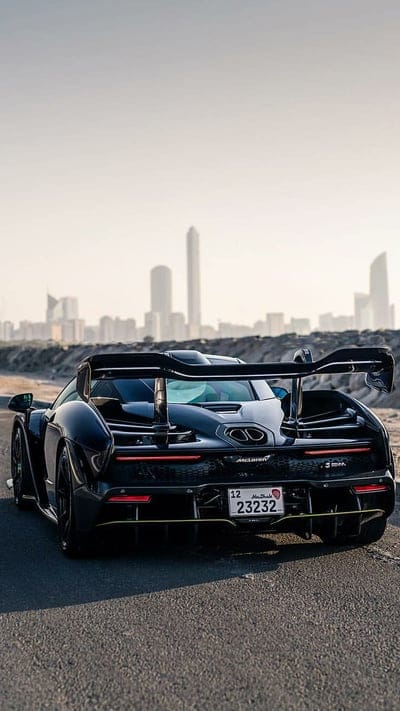McLaren Senna, black, car, city, hypercar, new, supercar, mobile wallpaper, android wallpaper, iPhone wallpaper, phone wallpaper