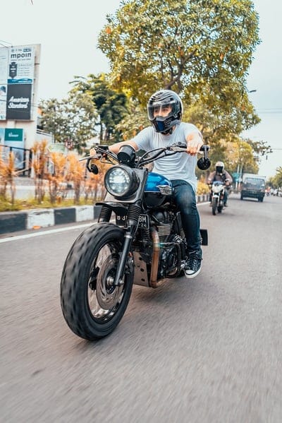 motorcycle, bike, blue, motorcyclist, speed, road, mobile wallpaper, android wallpaper, iPhone wallpaper, phone wallpaper