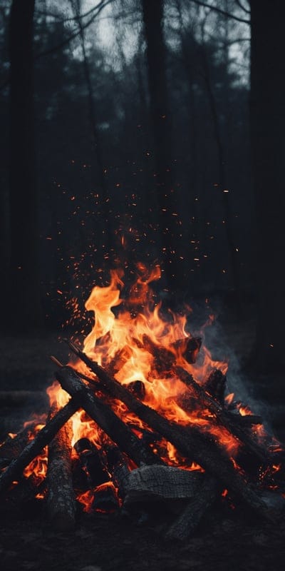 bonfire,firewood,fire,forest