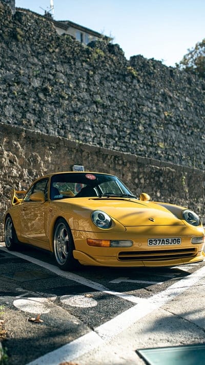 Classic porsche, yellow, old, car, supercar, sports, america, mobile wallpaper, android wallpaper, iPhone wallpaper, phone wallpaper