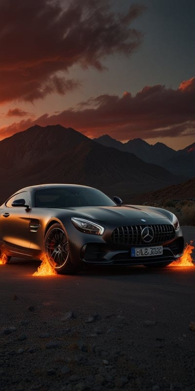 Flame,Cool,Car,Mercedes