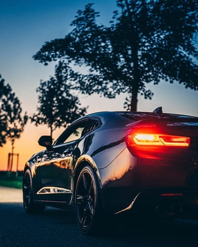 chevrolet camaro, chevrolet, car, tailights, light, sunset, mobile wallpaper, android wallpaper, iPhone wallpaper, phone wallpaper