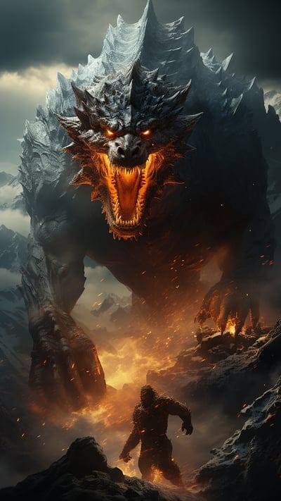 dragon,grin,giant,fire,art
