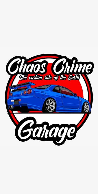 CCG R34, car, carporn, chaos crime garage, chaoscrimegarage, custom, logo, macchine, r34, skyline, tuning, mobile wallpaper, android wallpaper, iPhone wallpaper, phone wallpaper
