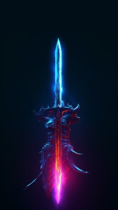 sword,glow,dark background