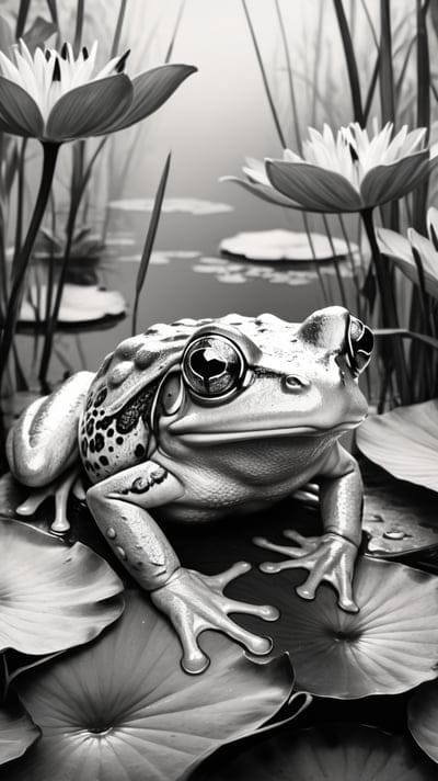 Frog,Cool,Dark,Tattoo,Tattoo Wallpaper,Wallpaper,AI Art,Ai Wallpaper,Desktop Wallpaper,Artwork,Black,White,Aesthetic
